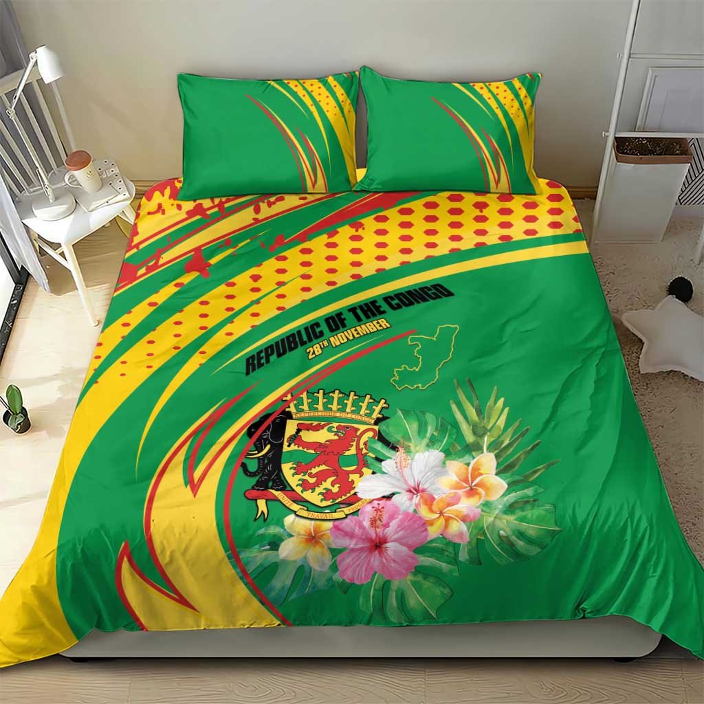 République du Congo Bedding Set Happy Republic Day - Grunge Style - African Pride