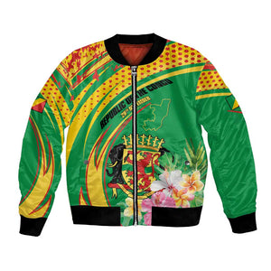 Personalized République du Congo Bomber Jacket Happy Republic Day - Grunge Style - African Pride