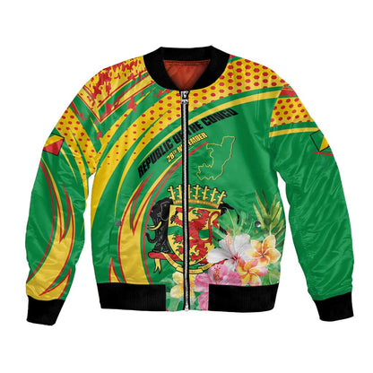 Personalized République du Congo Bomber Jacket Happy Republic Day - Grunge Style - African Pride