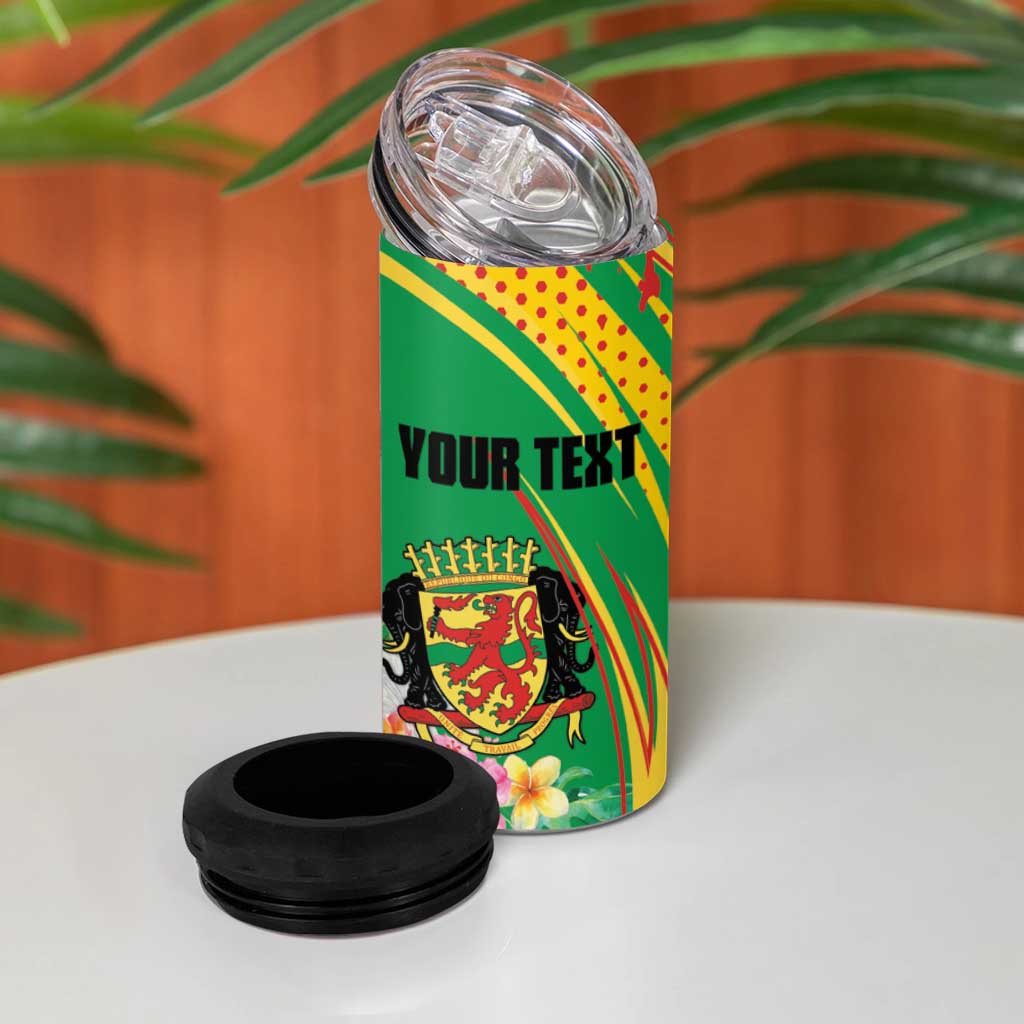 Personalized République du Congo 4 in 1 Can Cooler Tumbler Happy Republic Day - Grunge Style - African Pride