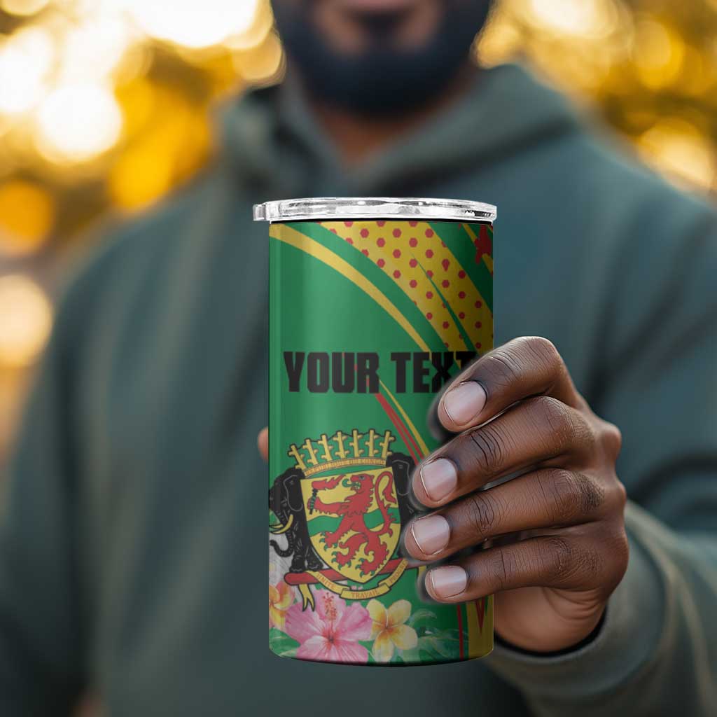 Personalized République du Congo 4 in 1 Can Cooler Tumbler Happy Republic Day - Grunge Style - African Pride