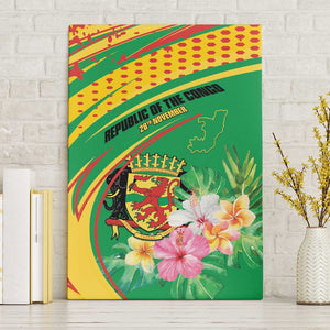 République du Congo Canvas Wall Art Happy Republic Day - Grunge Style - African Pride