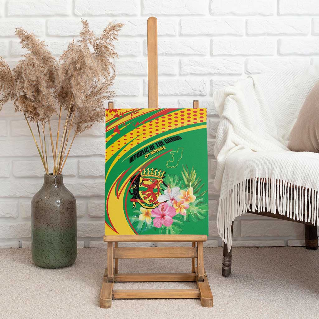 République du Congo Canvas Wall Art Happy Republic Day - Grunge Style - African Pride