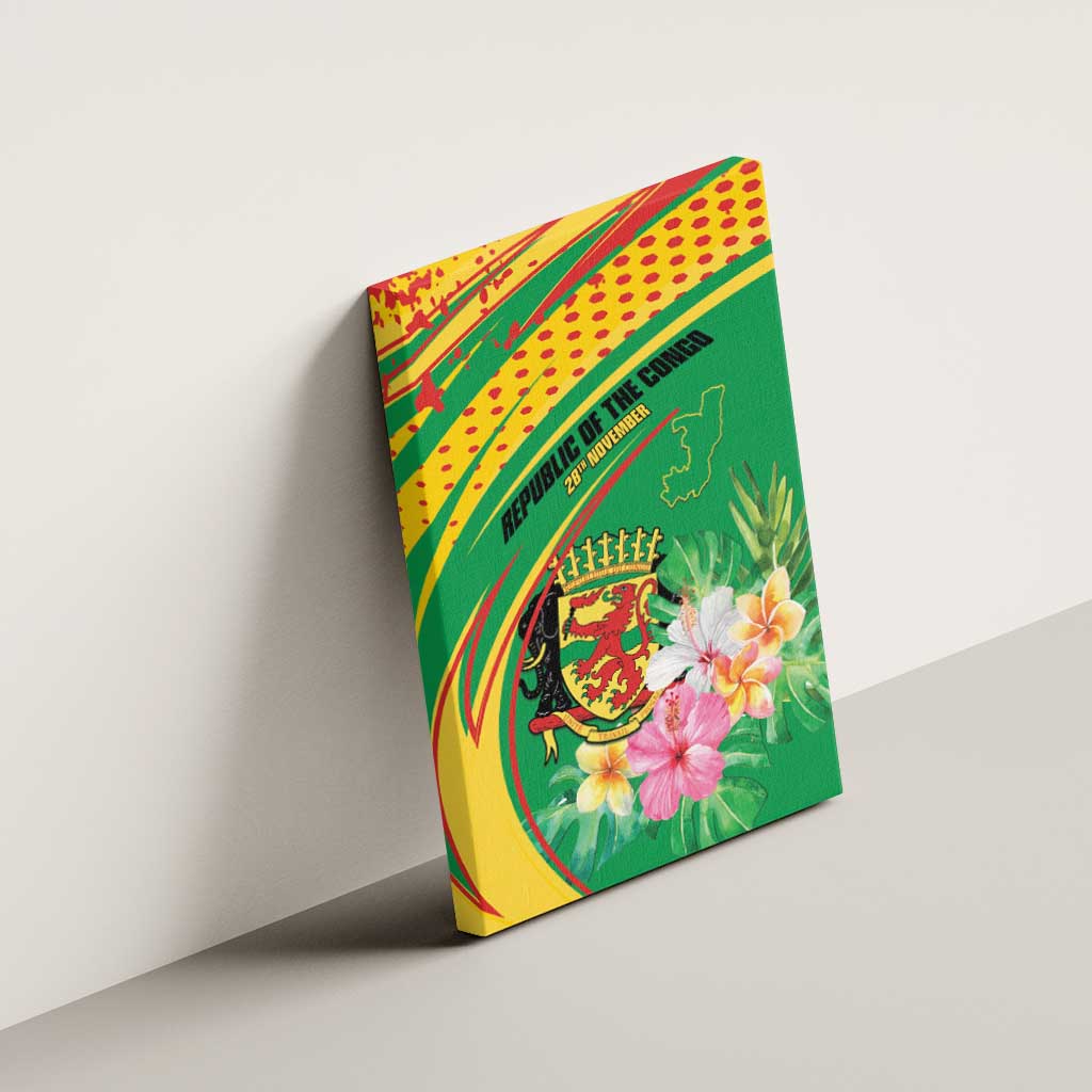 République du Congo Canvas Wall Art Happy Republic Day - Grunge Style - African Pride