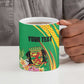 Personalized Congo Republic Day Ceramic Mug Coat Of Arms With Tropical Flower