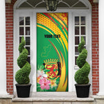 Personalized Congo Republic Day Door Cover Coat Of Arms With Tropical Flower