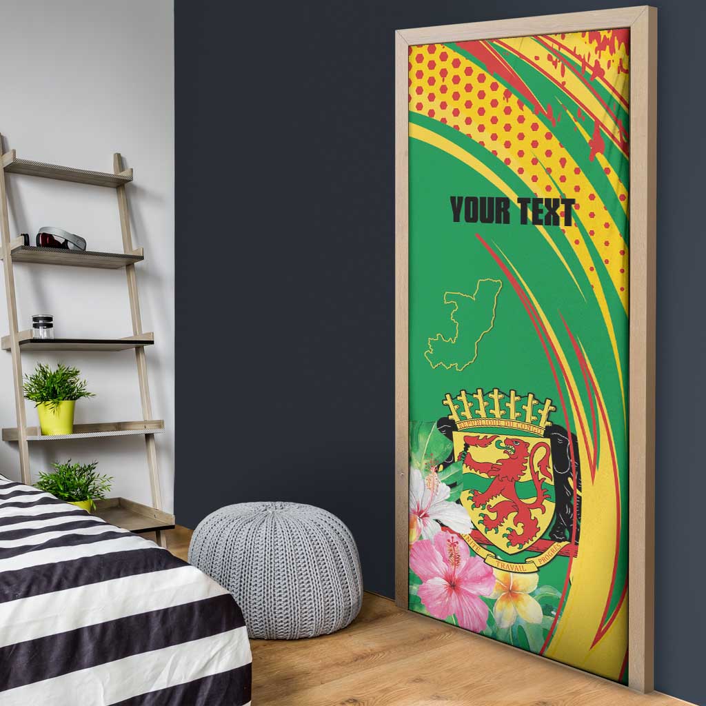 Personalized Congo Republic Day Door Cover Coat Of Arms With Tropical Flower