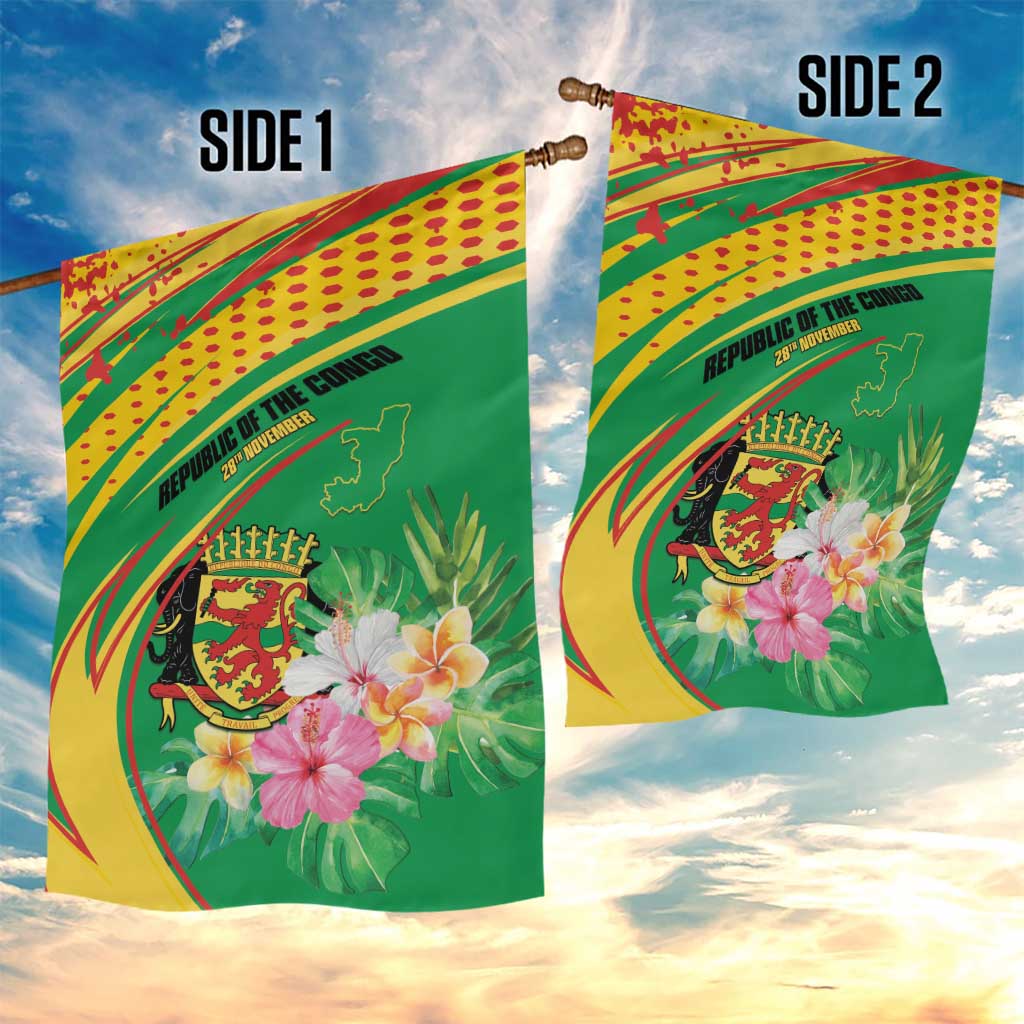 République du Congo Garden Flag Happy Republic Day - Grunge Style - African Pride