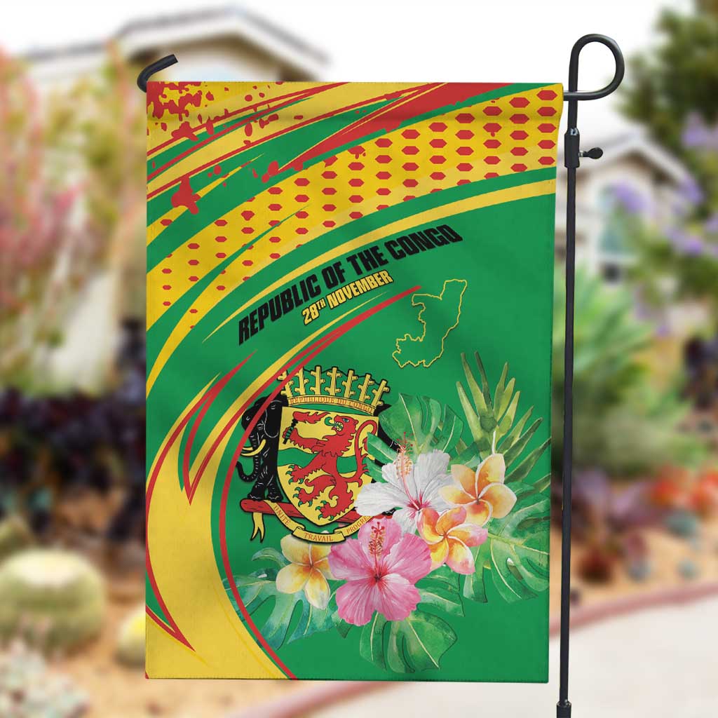 République du Congo Garden Flag Happy Republic Day - Grunge Style - African Pride
