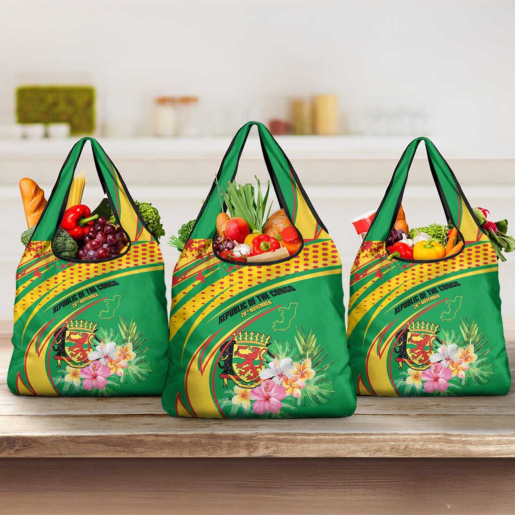 République du Congo Grocery Bag Happy Republic Day - Grunge Style - African Pride