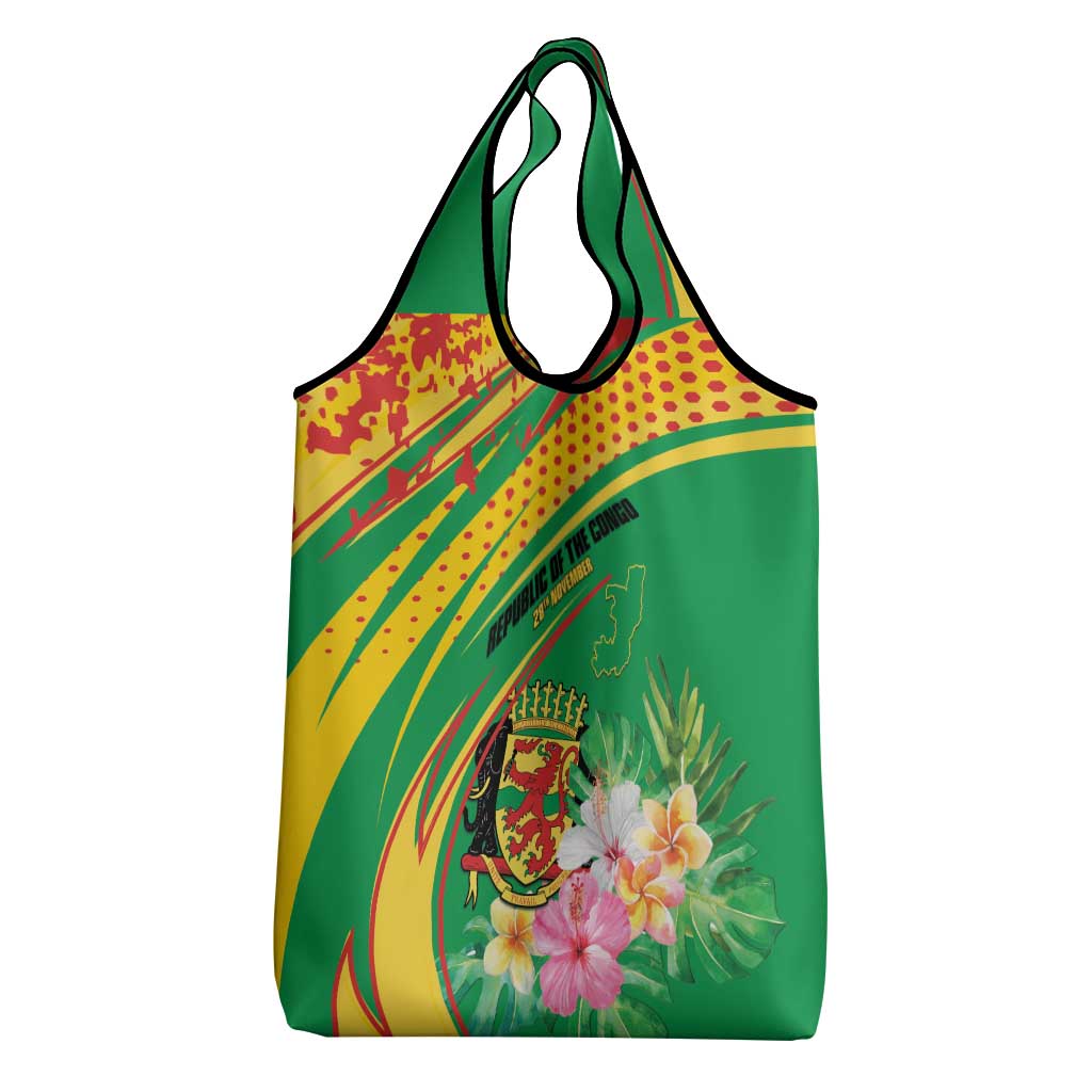 République du Congo Grocery Bag Happy Republic Day - Grunge Style - African Pride