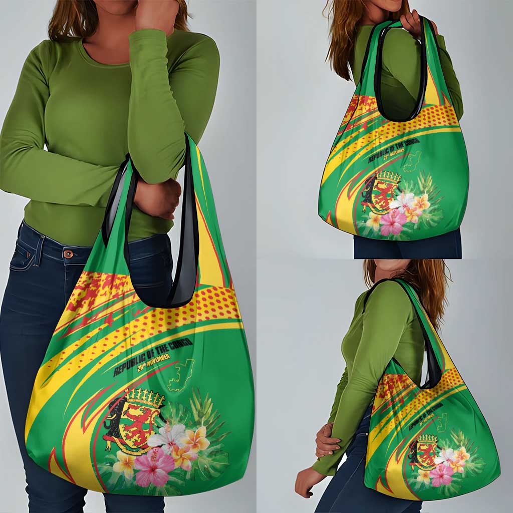 République du Congo Grocery Bag Happy Republic Day - Grunge Style - African Pride
