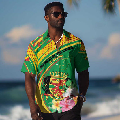 Personalized République du Congo Hawaiian Shirt Happy Republic Day - Grunge Style - African Pride