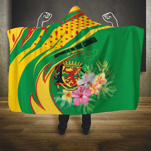 République du Congo Hooded Blanket Happy Republic Day - Grunge Style - African Pride