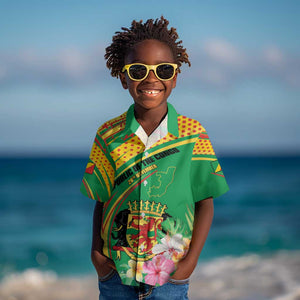 Personalized République du Congo Kid Hawaiian Shirt Happy Republic Day - Grunge Style - African Pride