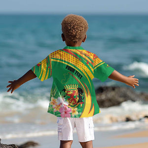 Personalized République du Congo Kid Hawaiian Shirt Happy Republic Day - Grunge Style - African Pride