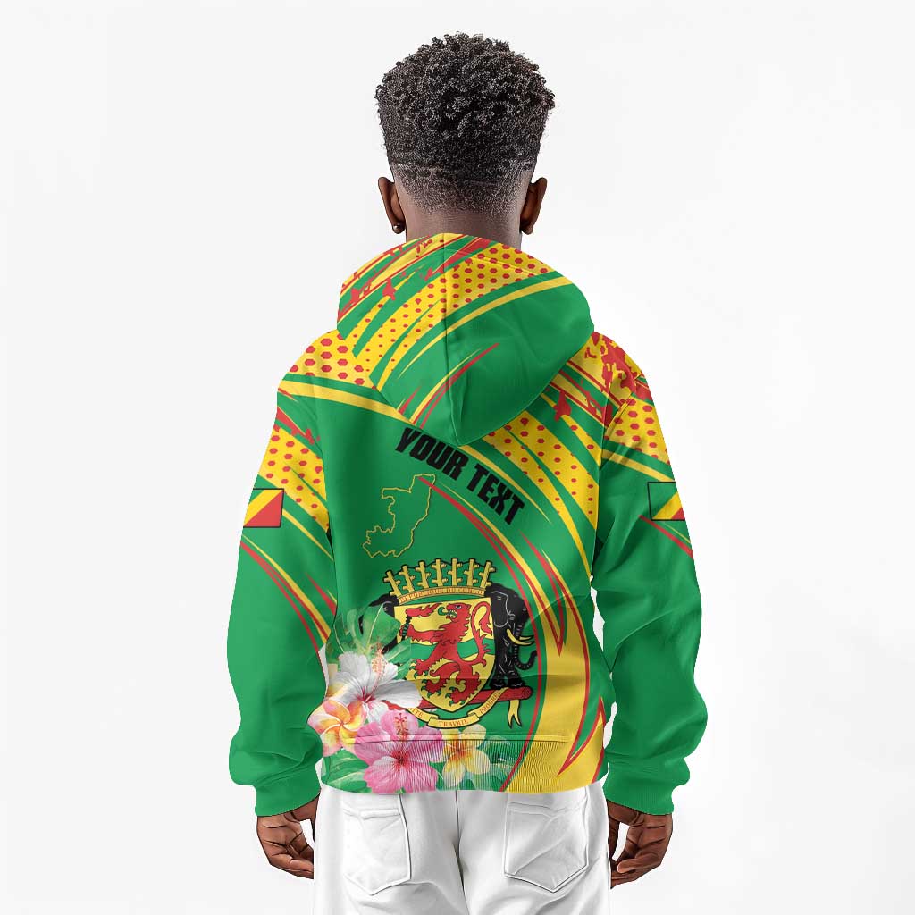Personalized République du Congo Kid Hoodie Happy Republic Day - Grunge Style - African Pride