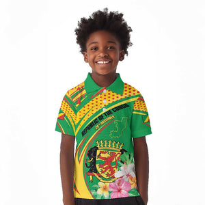 Personalized République du Congo Kid Polo Shirt Happy Republic Day - Grunge Style - African Pride