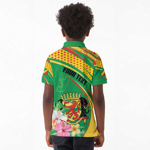 Personalized République du Congo Kid Polo Shirt Happy Republic Day - Grunge Style - African Pride