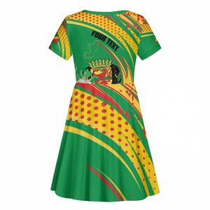 Personalized République du Congo Kid Short Sleeve Dress Happy Republic Day - Grunge Style - African Pride