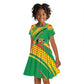 Personalized République du Congo Kid Short Sleeve Dress Happy Republic Day - Grunge Style - African Pride