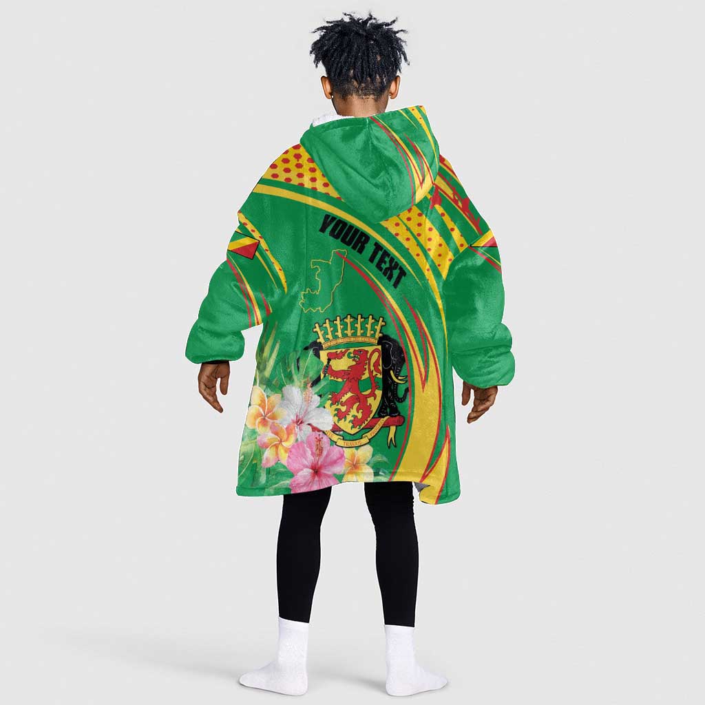 Personalized République du Congo Kid Wearable Blanket Hoodie Happy Republic Day - Grunge Style - African Pride