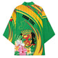 Personalized Congo Republic Day Kimono Coat Of Arms With Tropical Flower