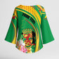 Personalized Congo Republic Day Kimono Sleeve Blouse Coat Of Arms With Tropical Flower