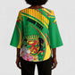 Personalized Congo Republic Day Kimono Sleeve Blouse Coat Of Arms With Tropical Flower