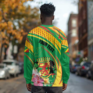 Personalized République du Congo Long Sleeve Shirt Happy Republic Day - Grunge Style - African Pride