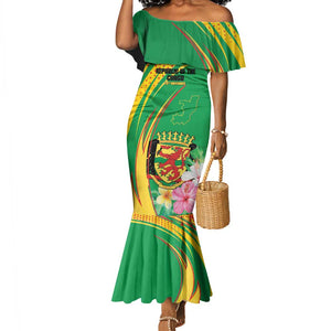 Personalized République du Congo Mermaid Dress Happy Republic Day - Grunge Style - African Pride
