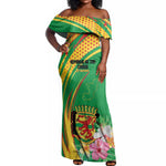 Personalized République du Congo Off Shoulder Maxi Dress Happy Republic Day - Grunge Style - African Pride