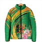 Personalized Congo Republic Day Padded Jacket Coat Of Arms With Tropical Flower