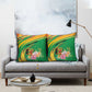 Congo Republic Day Pillow Cover Coat Of Arms With Tropical Flower