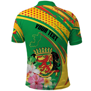 Personalized République du Congo Polo Shirt Happy Republic Day - Grunge Style - African Pride