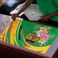 Congo Republic Day Puzzle Coat Of Arms With Tropical Flower