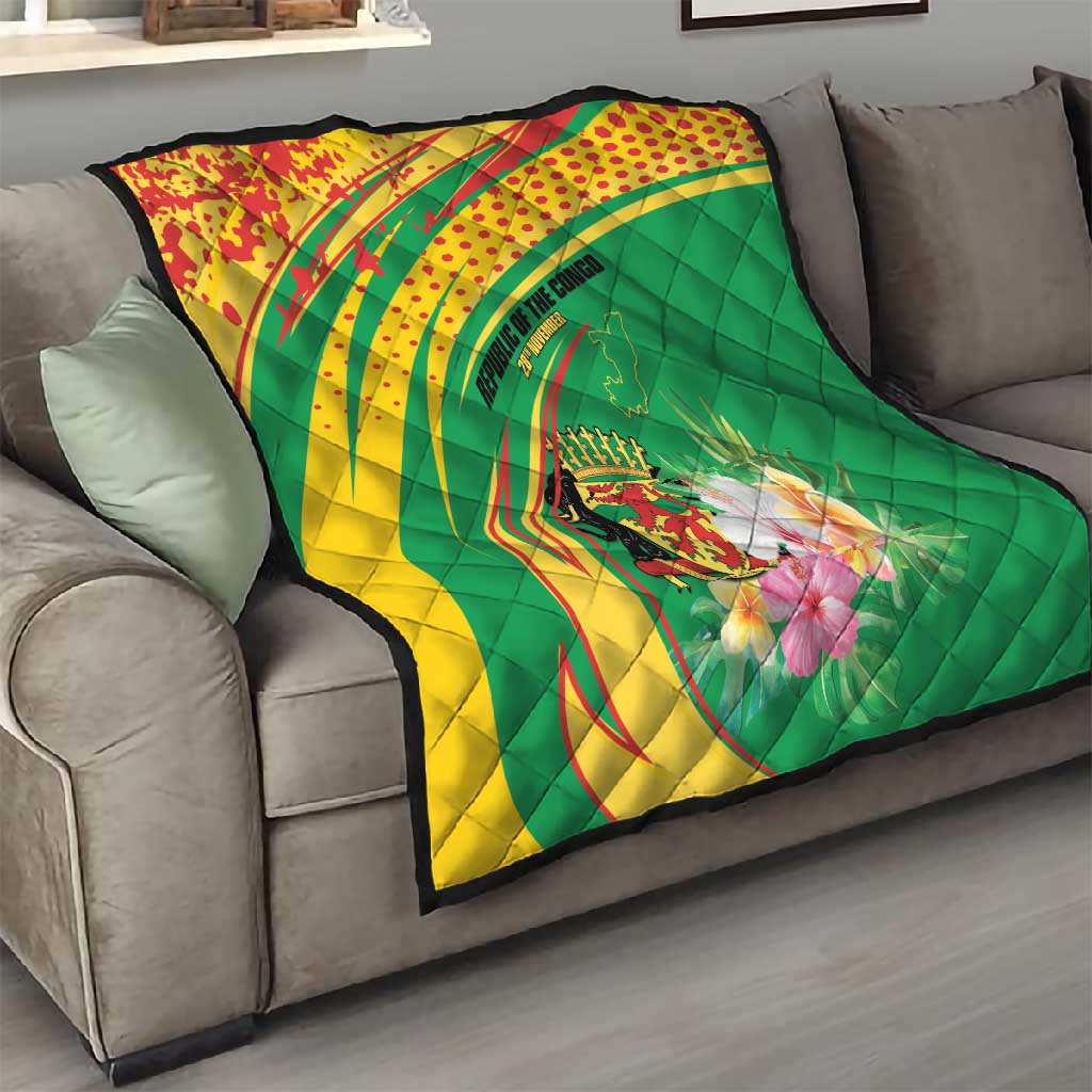 République du Congo Quilt Happy Republic Day - Grunge Style - African Pride