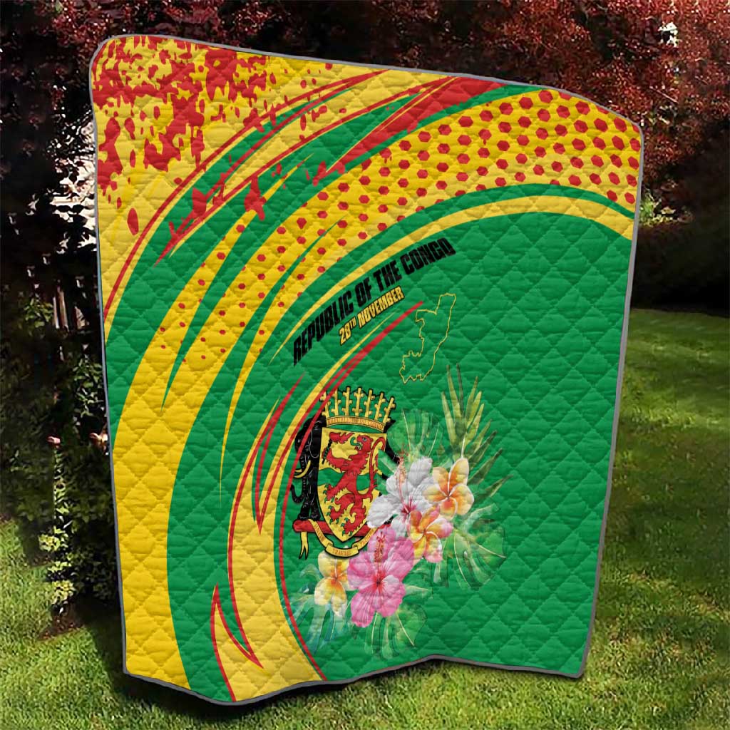 République du Congo Quilt Happy Republic Day - Grunge Style - African Pride