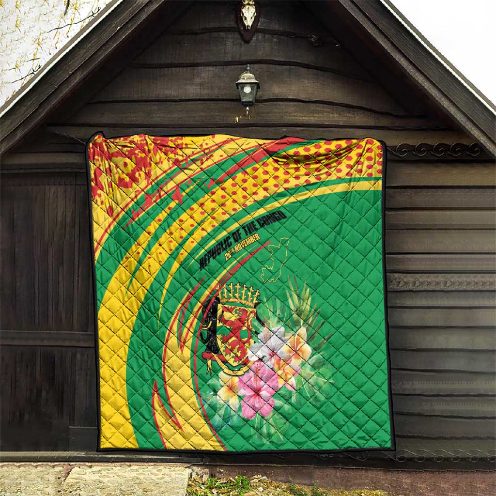 République du Congo Quilt Happy Republic Day - Grunge Style - African Pride