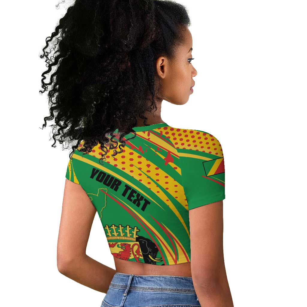 Personalized République du Congo Raglan Cropped T shirt Happy Republic Day - Grunge Style - African Pride