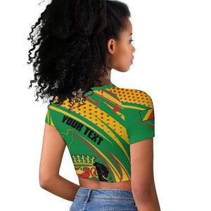 Personalized République du Congo Raglan Cropped T shirt Happy Republic Day - Grunge Style - African Pride