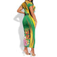 Personalized République du Congo Short Sleeve Bodycon Dress Happy Republic Day - Grunge Style - African Pride