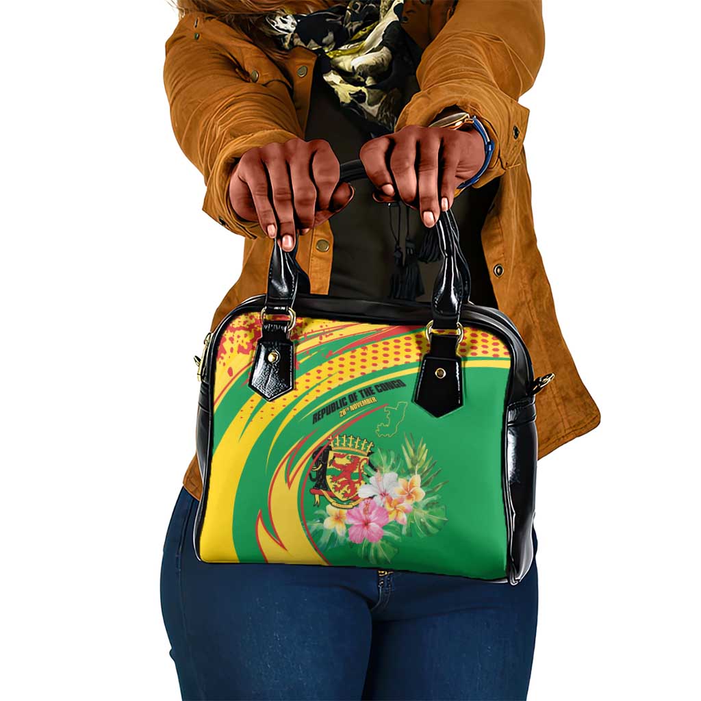 République du Congo Shoulder Handbag Happy Republic Day - Grunge Style - African Pride