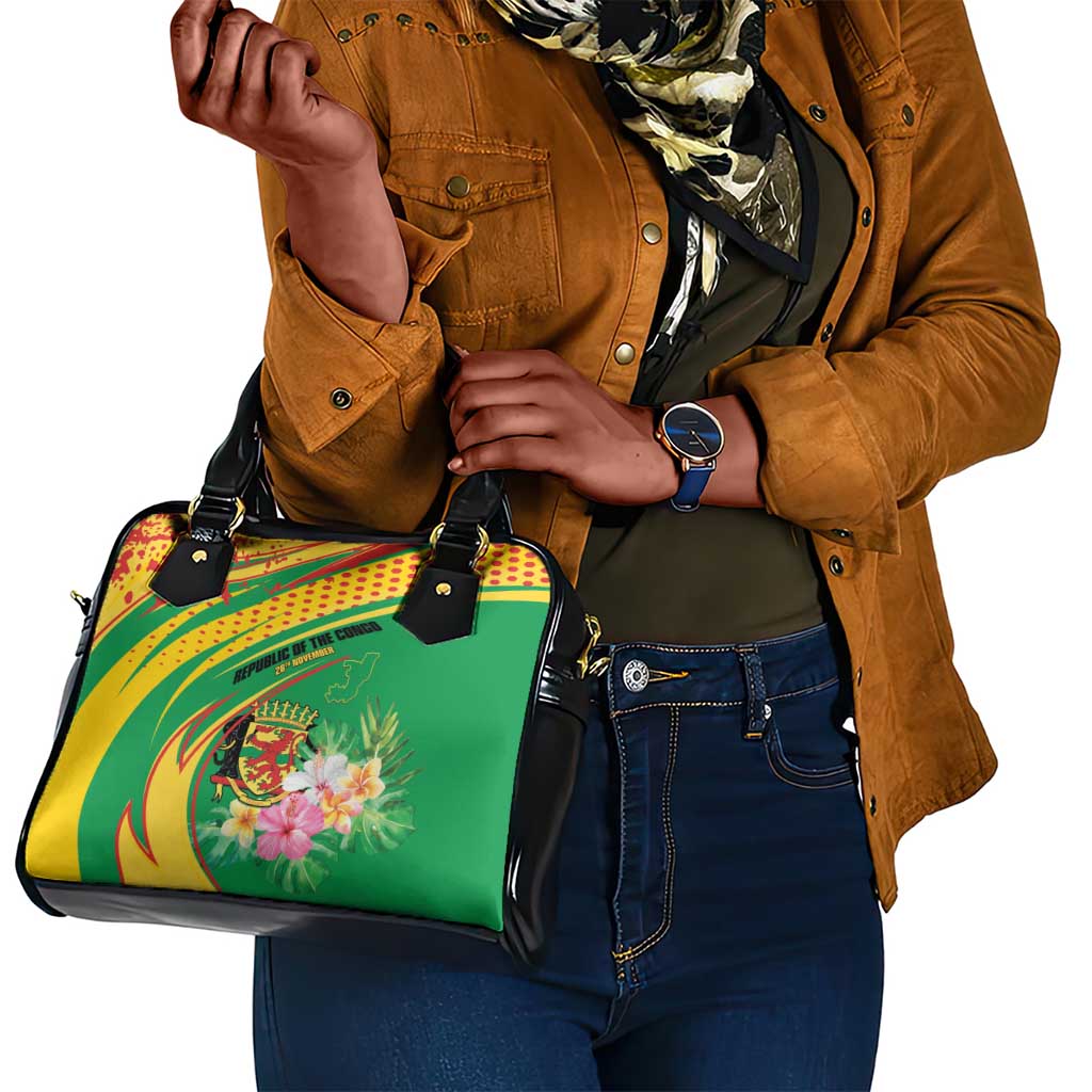 République du Congo Shoulder Handbag Happy Republic Day - Grunge Style - African Pride