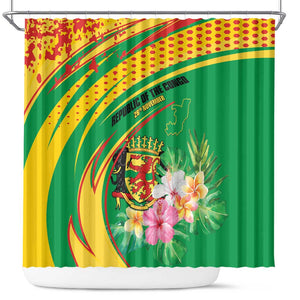 République du Congo Shower Curtain Happy Republic Day - Grunge Style - African Pride