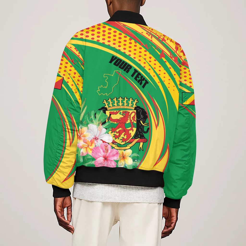 Personalized République du Congo Sleeve Zip Bomber Jacket Happy Republic Day - Grunge Style - African Pride