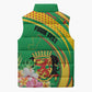 Personalized Congo Republic Day Sleeveless Puffer Jacket Coat Of Arms With Tropical Flower