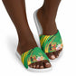 Congo Republic Day Slide Sandals Coat Of Arms With Tropical Flower