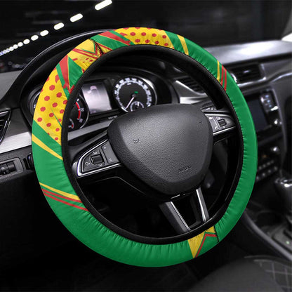 République du Congo Steering Wheel Cover Happy Republic Day - Grunge Style - African Pride