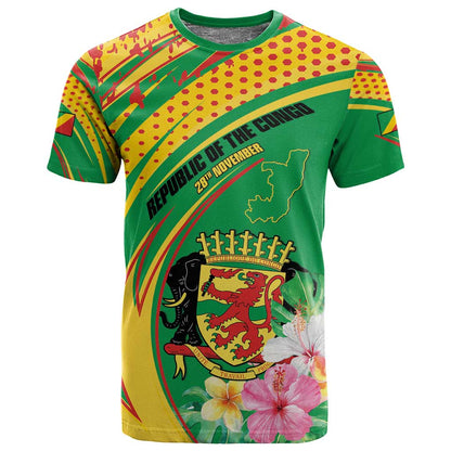 Personalized République du Congo T shirt Happy Republic Day - Grunge Style - African Pride